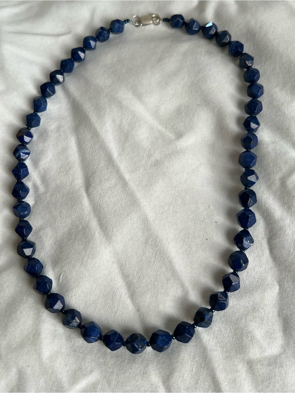 Blue lapis Faceted Bead Necklace